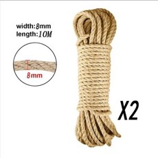 고양이 스크래쳐 용품 장난감 DIY 천연 씨실 로프 고양이 발톱 가구 보호대 나무 타워 등반 프레임 바인딩, 8mm-Jute 10m 2PCS, 2개