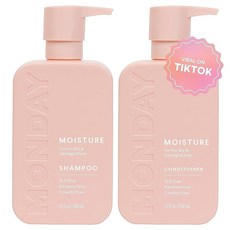 MONDAY HAIRCARE 수분 샴푸 + 컨디셔너 세트 건조하고 거칠고 스트레스 꼬임과 곱슬머리용 코코넛 쌀 단백질 시어 버터 및 비타민 E로 제작 천연 성분 300ml(12온스