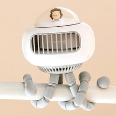 안전 아기선풍기 문어발 휴대용 3단 무선 유모차 관절 선풍기 거치대 악세서리, 화이트, 1개