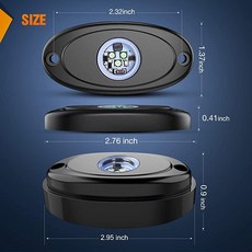 Nilight LED 락 라이트 4개 화이트 라이트 포드 방수 바디 휠 라이트 외부 내부 조명 자동차 트럭 픽업 ATV UTV SUV 오토바이 보트용, Nilight LED 락 라이트 4개 화이트 라이트 포