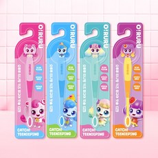 캐치티니핑 시즌4 오루루 캐릭터 피규어 칫솔 4개 세트, 하츄핑 2개, 말랑핑 2개, 1개