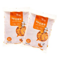 껍질탈피 냉동 단호박 (1kg)죽용, 2개, 1kg