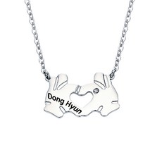 써지컬스틸각인목걸이하트