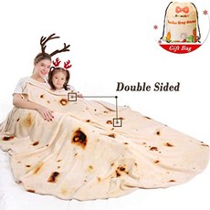 Burritos Tortilla Blanket 2.0 Double Sided 80 inches for Adult and Kids Gia (Yellow-4 80 inches), Yellow-4, 80 inches