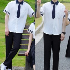 교복몰 (대여) 블랙 더블라인 남자 교복세트(3개)
