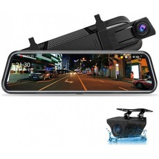 [독일직송] Jansite 미러 Dashcam 10'' 터치 스크린 풀 HD 1080P 10 미터 케이블 자동차 카메라 후면 카, 단일옵션
