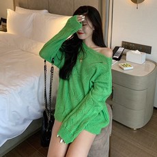 그물니트 여성 그물 망사 레이어드 니트티셔츠 H5538