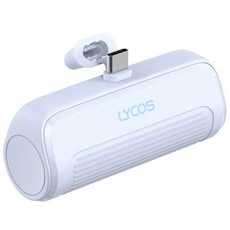 라이코스 미니 무선 일체형 보조배터리 5000mAh C타입, LYCOS-M5000CP, 스카이블루