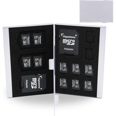 BLUECRAFT SD 카드 케이스 (최대 18슬롯 4SD + 14마이크로SD) 머모리 수납 홀더 슬림 알루미늄 정전기 방지 18슬롯 [4SD 14마이크로SD] 레드), Silver_Max.18 Slots [4 SD + 14, 1개
