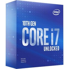 Intel Core i710700KF 데스크탑 프로세서 8코어 최대 5.1GHz 그래픽 없이 잠금 해제됨 LGA1200Intel 400 시리즈 칩셋 125W, Processor Only Intel - i710700f