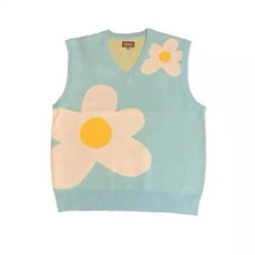 골프왕 조끼 GOLFWANG Le Fleur sweater vest 잔꽃 연판 후드 커플 조끼 golf wang 디자인 스타일