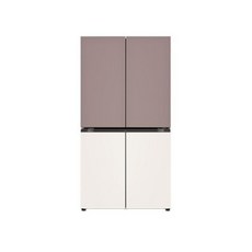 [색상선택형] LG전자 디오스 오브제컬렉션 4도어 냉장고 메탈 870L 방문설치, 클레이핑크(상), 베이지(하),