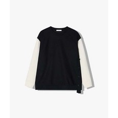 리버클래시 24FW LKF41401 블랙 니트 베스트 우븐 믹스 티셔츠