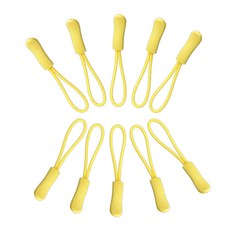 스토비투 지퍼 풀러 고리 손잡이 끈 10pcs 세트, 옐로우, 10개