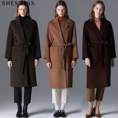 쉬즈미스 쉬즈미스 제시 캐시미어 울 벨티드 롱코트