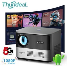 미니빔프로젝터 휴대용 ThundeaL 풀 HD 1080P 4K 비디오 5G 와이파이 안드로이드 FHD TDA6W 홈 시어터 3D 스마트폰 비머 TDA6