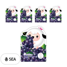 뿌띠슈 어린이용 리얼 프루츠 마스크시트 포도, 18ml, 5개