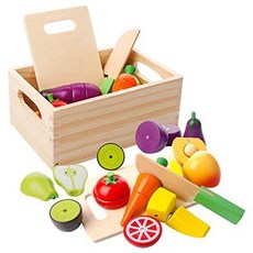 mysunny Hoelzernes Kueche Kinder Spielzeug Schneiden Sie Obst und Gemuese Magnetspielzeug Kochen, 단색_한 사이즈, 단색_한 사이즈, 상세 설명 참조0