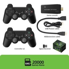 콘솔게임기 DATA FROG 레트로 비디오 게임 콘솔 24G 무선 스틱 TV 20000 게임용 휴대용 Dendy 4k 10000, 2) Y3lite 64G 10000game, Y3lite 64G 10000game
