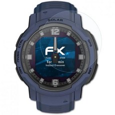 시계보호필름 평면 곡면 겸용 액정 고광택 Garmin 가민 인스팅트 크로스오버 스크린 프로텍터와 호환되는 AtFoliX 프로텍트 초클리어 FX 필름 3X
