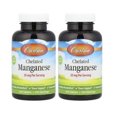 칼슨 망가니즈 망간 킬레이트 20mg 250정 2개 Manganese