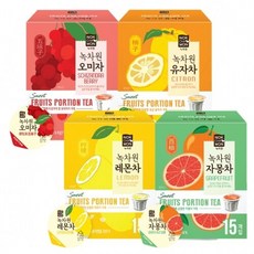 녹차원 상큼달콤 액상차 포션4종 세트 레몬+자몽+유자+오미자, 1세트