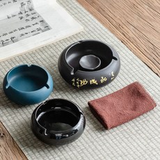 어반30 인테리어 가정용 재떨이 대형 뚜껑 거실 컨셉트 개성 트, 마도성공담배(검)+양스몰+티슈