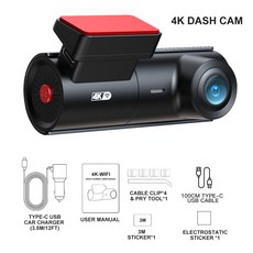 BEPOCAM ZD03 UHD 4K 미니 대시 캠 자동차 레코더 Wifi 자동차 DVR 150 ° 대시 카메라 파라 오토 2160P 비, 01 ZD03 Standard List, 02 TF Card 64GB