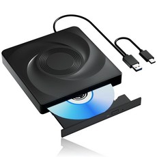 Wbacon 외장 블루레이 드라이브 USB 3.0 Type-C 광학 외장 DVD 드라이브 버너 윈도우/맥OS/리눅스 노트북 데스크톱과 호환되는 외장 블루레이 버너, Wbacon 외장 블루레이 드라이브 USB 30 Typ, 1개