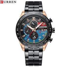 curren 2022 new watch for men 럭셔리 패션 쿼츠 시계 아날로그 크로노그래프 스포츠 방수 스테인레스 스틸 손목 시계