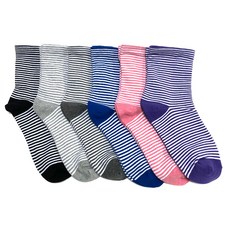 여자 패션 무압박 양말 줄무늬 링글 6켤레