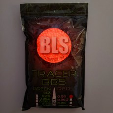 BLS 빨강 야광탄 0.2g 레드 트레이서 비비탄 5000발 초정밀 5.95mm 1KG 빨간, 1봉