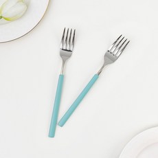 보테 올스텐 컬러 포크, 2개, 블루그린