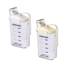 리엔떼 반려동물 강력밀폐 사료보관통 1+1 1세트, 2.5L, 아이보리+화이트