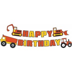 DIWULI 호이스팅 굴삭기 배너 페넌트 체인 레터링 생일 화환 소년 어린이 생일 파티 생일 파티 장식생일 배너를 위한, 단일옵션