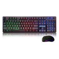 로코스마트_RIZUM RMK-101 LED 유선 키보드 마우스 세트 사무용마우스세트 게이밍키보드세트 유선키보드세트 마우스세트 마우스_LCPU, 좋아요이상품!!, 좋아요이상품!!