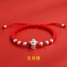 주대복 산뜻하고 아름답다 선물 소 본명 레드 끈 팔찌 여성 십이 띠 운수대통구슬 남자 위빙 라탄 보물