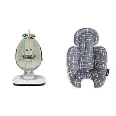 미국 프리미엄 4moms MamaRoo 멀티 모션 베이비 스윙 5가지 고유 모션으로 블루투스 지원 Sage RockaRoo 및 유아 인서트 기계 세척 가능 소프트 플러시 패브릭, Baby Swing+ Plush Fabric