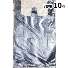 비닐 쇼핑백 검정색 44 x52cm 70매 X10 손잡이봉투 손잡이비닐, 1개, 상세페이지 참조