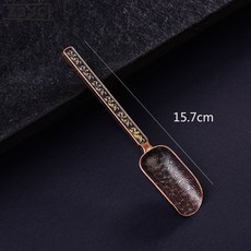 Z3JC 순동분 티스푼 동연꽃 티삽 티스푼 티사이드 티스푼 다도 육군자 쿵푸 액세서리, 합금상운차삽(적동색), 1개