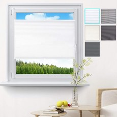 이태리 WOLTU VH5530ws 플리츠 커튼 블랙 아웃 커튼 클렘픽스 문 창 에 대한 구불 한 구멍 보호 화이트, 단일옵션