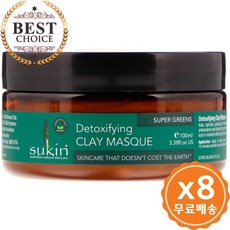 수킨 수퍼 그린 디톡시파잉 클레이 마스크 100ml, 수량: 8　　　　　(상품코드638p)