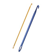 Royalways 2Pcs 블루 u0026 골드 알루미늄 TUNISIAN / AIUHAN 크로 셰 뜨개질 후크 바늘 2.75 6mm