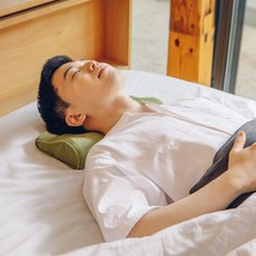 (긴사이즈) 온수움 바른 경추베개 일자목 거북목 단단한 낮은 긴사이즈 베개, 연분홍색, 1개