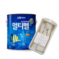 숲으로 멀티멜 수성페인트 0.9L 반광 간단세트 친환경 벽지 방문 가구, 크림화이트