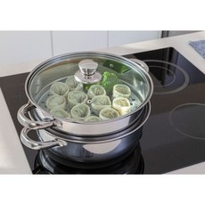 2단 스테인레스 찜솥 인덕션냄비 전골냄비 찜기 찜냄비, 1개, 28cm