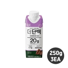 빙그레 더단백드링크 250ml 드링크초코 3개입/단백질드링크/우유단백질/단백질보충, 3개