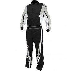 SFI 3.2a1 빅토리 오토 레이싱 슈트블랙화이트그레이 미디엄대, Medium/Large, 1개