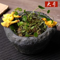모조 돌 수경 화분 천연 가습기 정원 수반 장식, 돌모조 오리 (대)