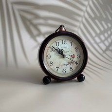 지금오늘 무소음 북유럽풍 클래식 탁상 시계 3 styles, 알람시계 장미
